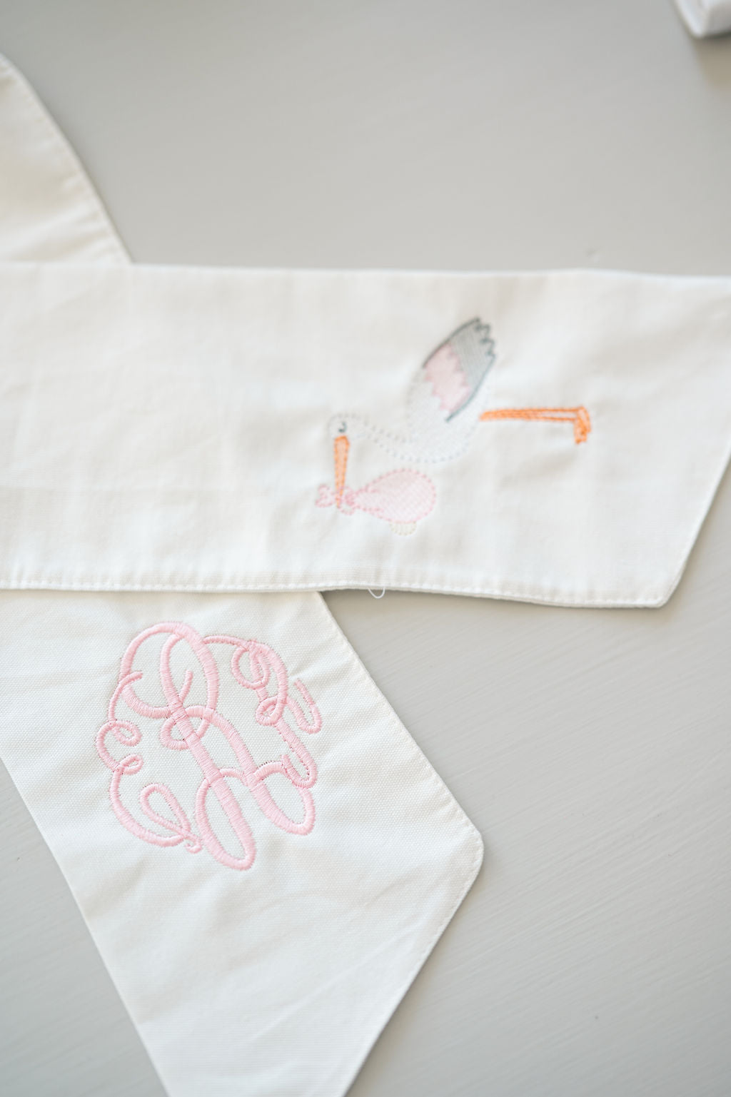 Baby Girl Stork Wreath Sash