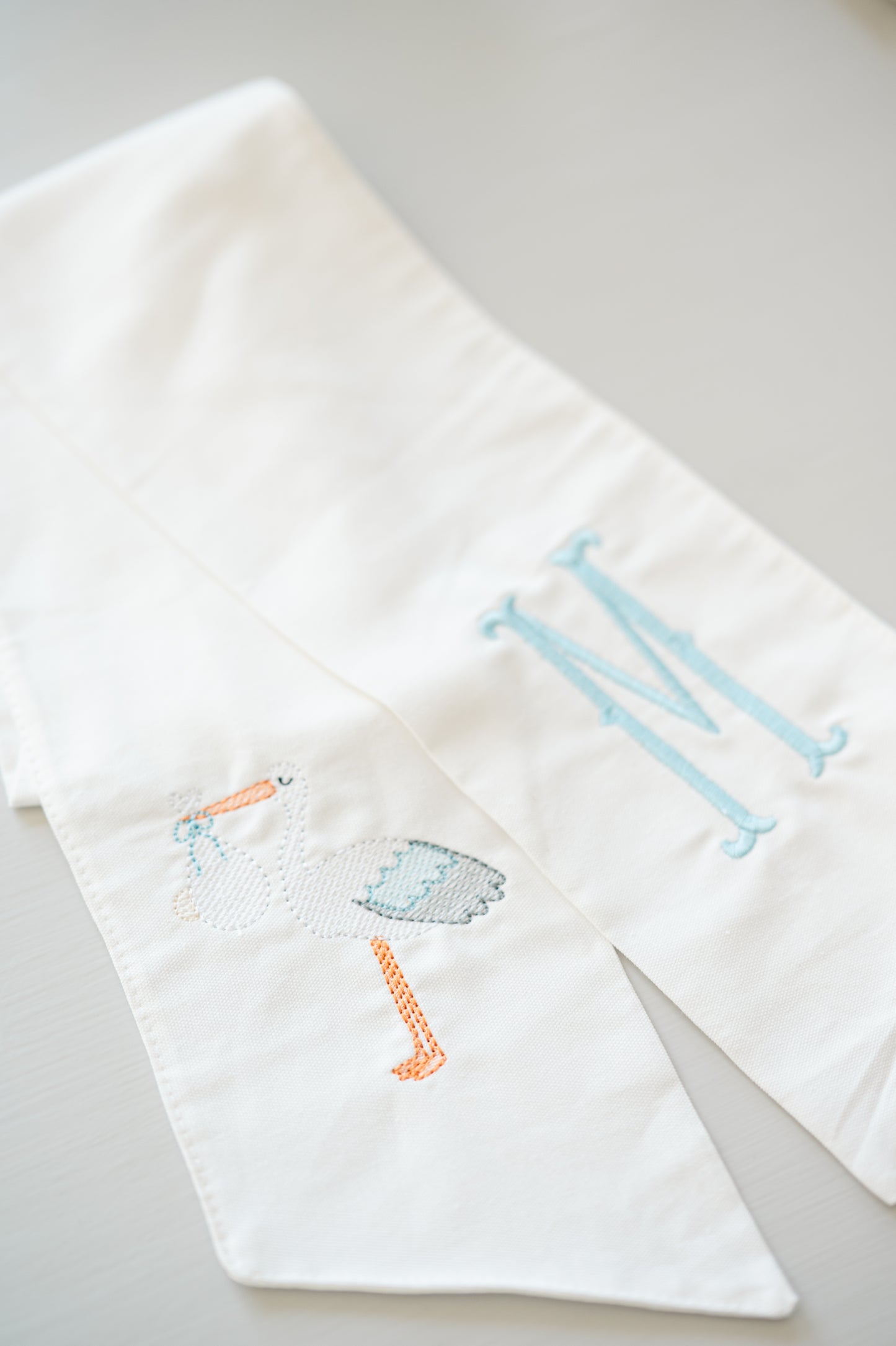 Baby Boy Stork Wreath Sash